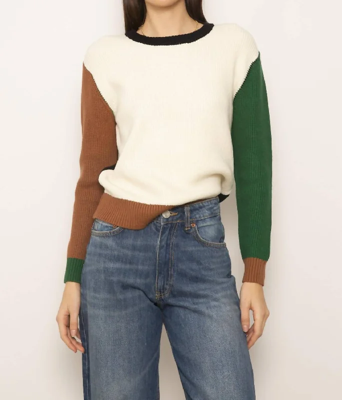 Fashion Expert Casey Crew Sweater In Black Multi