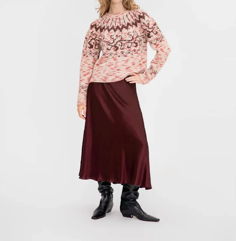 Innovative Design Duke Fair Isle Knit Sweater In Taupe Multi
