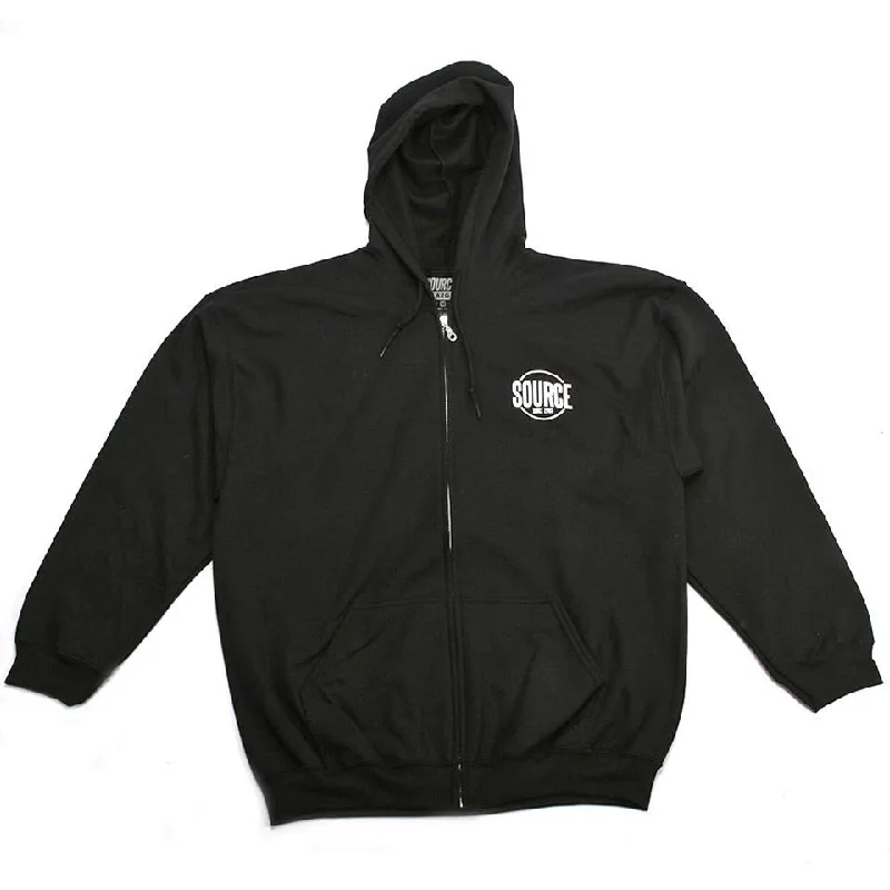 Elegant Style Source Since 03 Zip Hood Sweater - Black