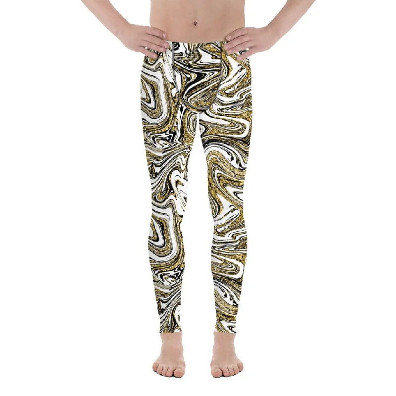 Stylish Ease Glitter Print Marble Men's Leggings