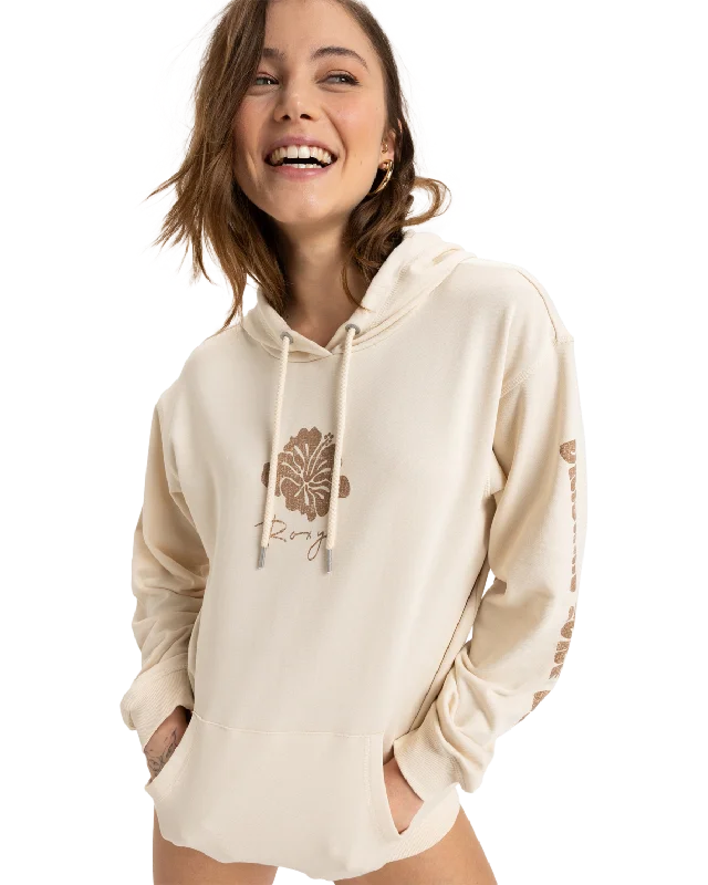 Urban Fashion Surf Stoked Terry Vintage Hoodie in Parchment