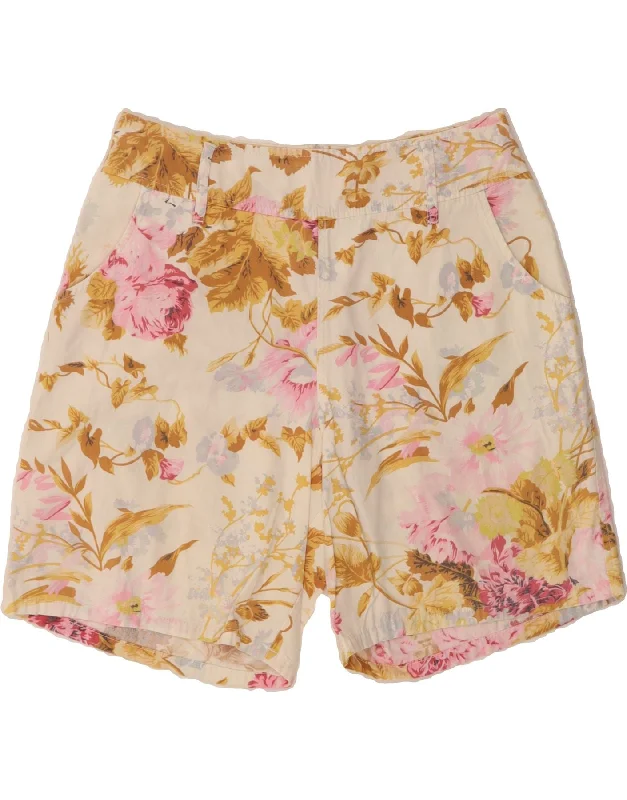 Fashion Touch STEFANEL Womens Casual Shorts IT 44 Medium W30 Beige Floral Cotton