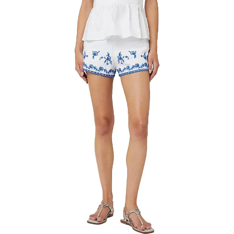 Fashionable and casual Kaira Womens Linen Embroidered Casual Shorts