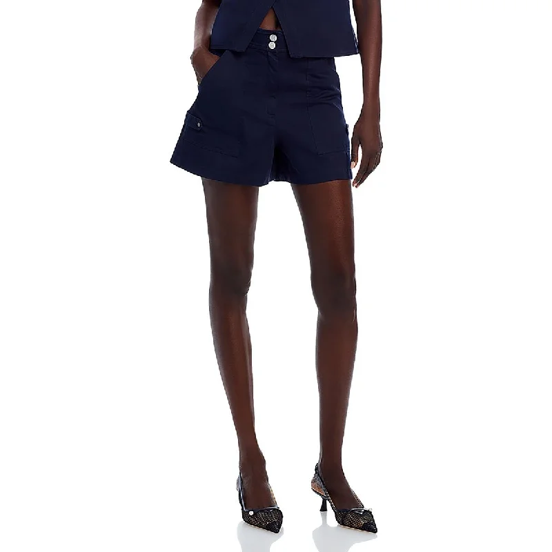 High waist design Womens Deep Pocket High Rise Casual Shorts