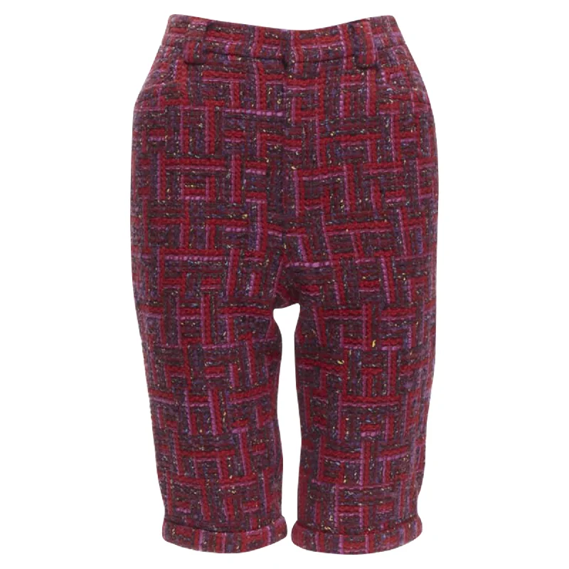 Cozy Sweaters Saint Laurent geometric tweed knee length shorts