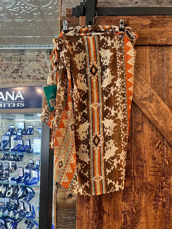 Perfect Tailoring Ladies Sarong - Tan / Cream / Orange Aztec