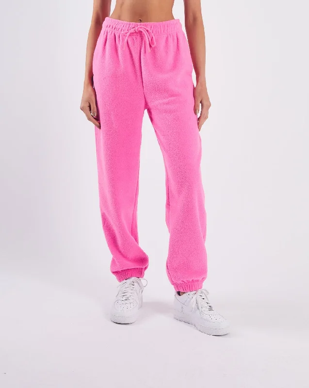 French Style Zarina Towelling Pants Candy Pink