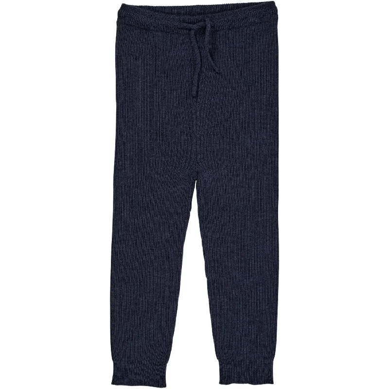 High-end Fashion Copenhagen Colors Navy Merino Classic Rib Leggings W. Drawstrings