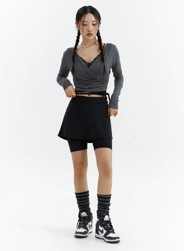 Breezy Style Basic Layered Leggings Shorts CJ424