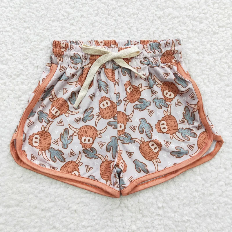 Design Must-have girls cow head printed shorts SS0089