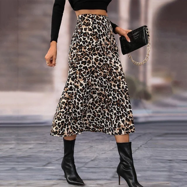 Playful Style Women's A- Line Umbrella Skirt High Waist Midi Skirt