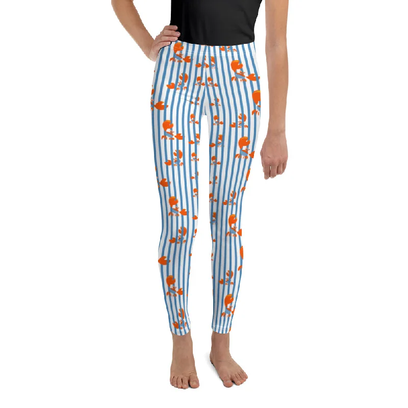 Urban Fashion Stripes & Crabs Youth Leggings