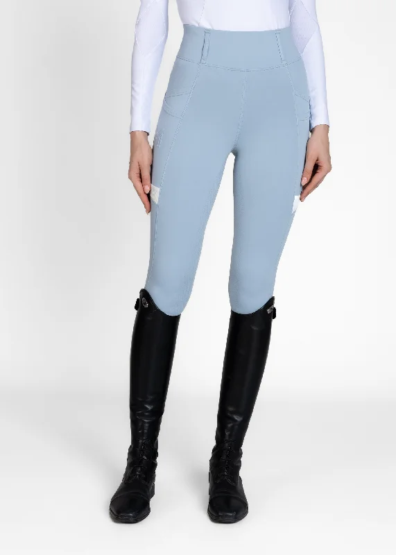 Elegant Outline Tech Riding Leggings (Aqua)