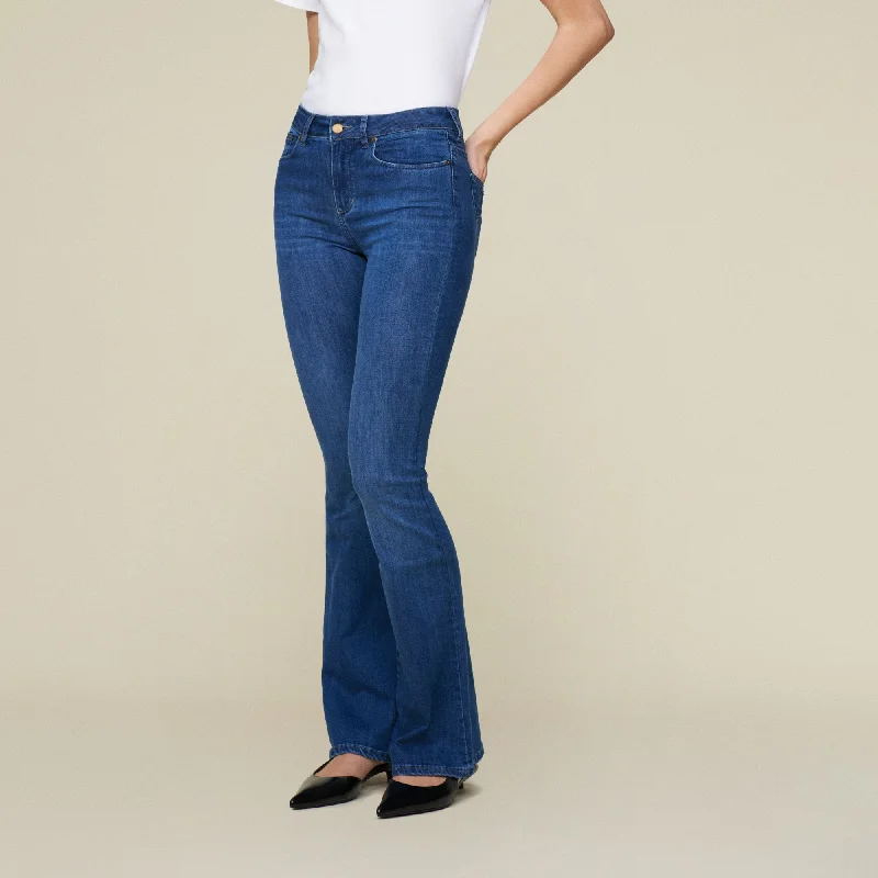 Comfortable And Simple Raval-16 Leia Teal - High Rise Flare