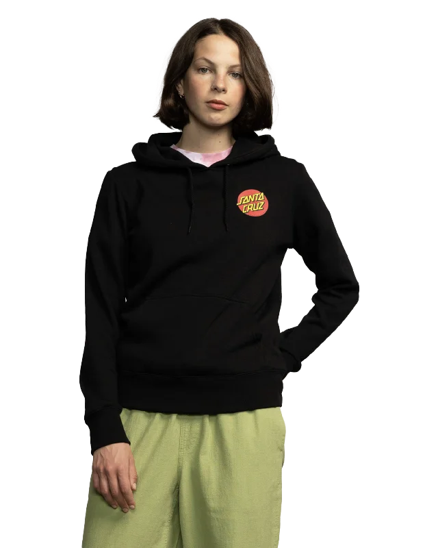 Weekend Style Classic Dot Chest Hoodie in Black