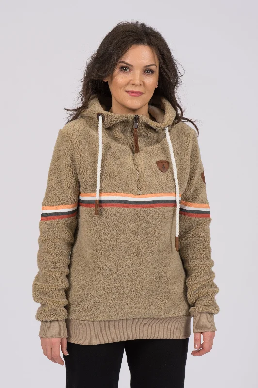 Comfortable And Simple Eva Milk Coffee Half-Zip Hoodie