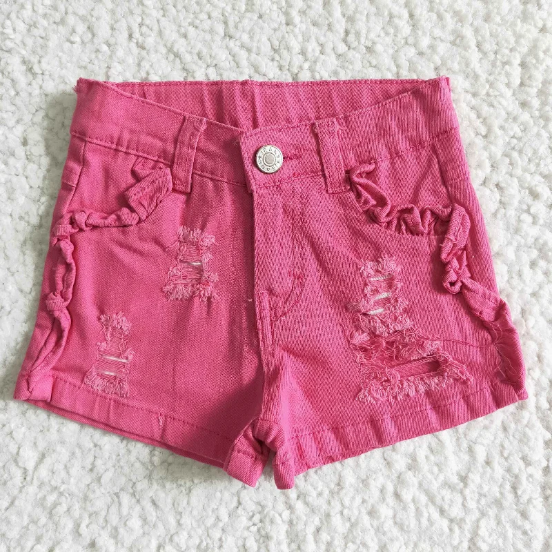 Relaxed Chic Pink denim shorts
