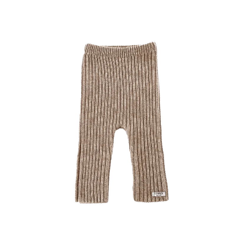 Fashionable In The Times Olle Merino Wool Trousers | Beige Melange