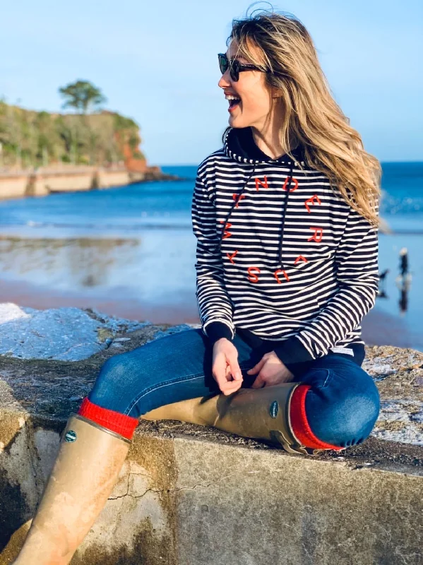 Fashionable And Fashionable Wanderlust Stripe Hoodie