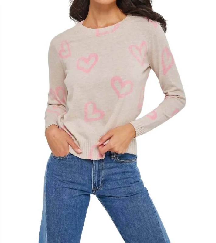 Personal Charm Love Zone Sweater In Almond