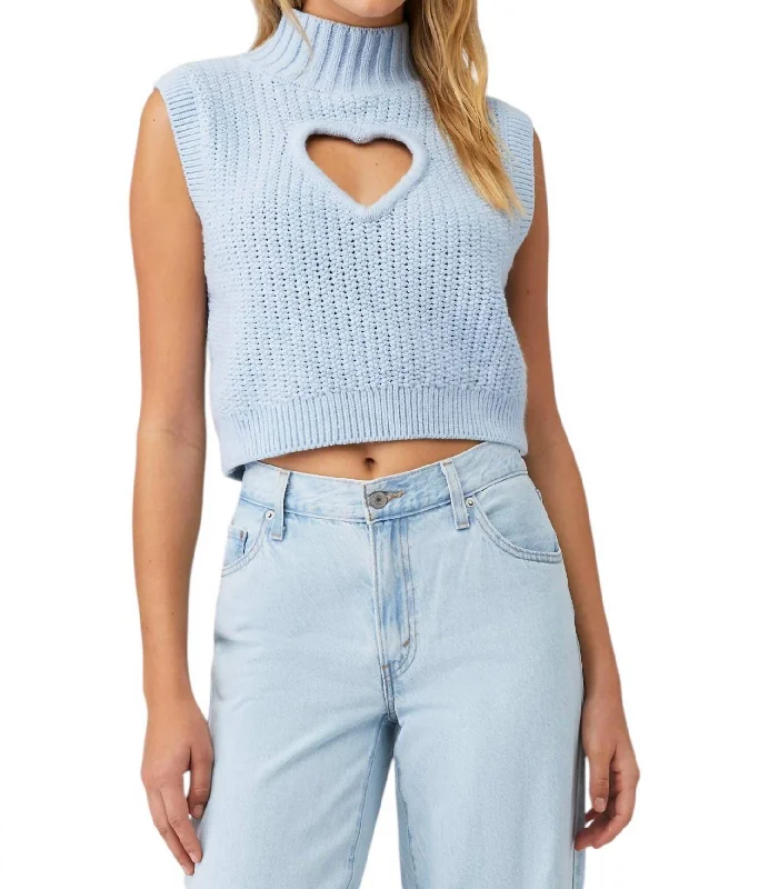 Fashion Innovation Rebecca Heart Sweater Vest In Blue