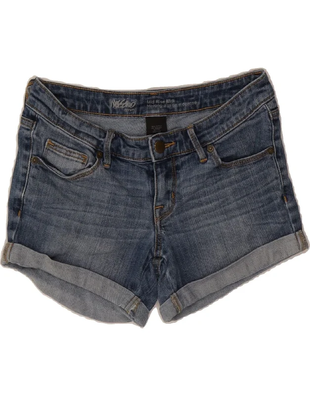 Breathable Comfort MOSSIMO Womens Mid Rise Denim Shorts US 0 XS W25 Blue Cotton