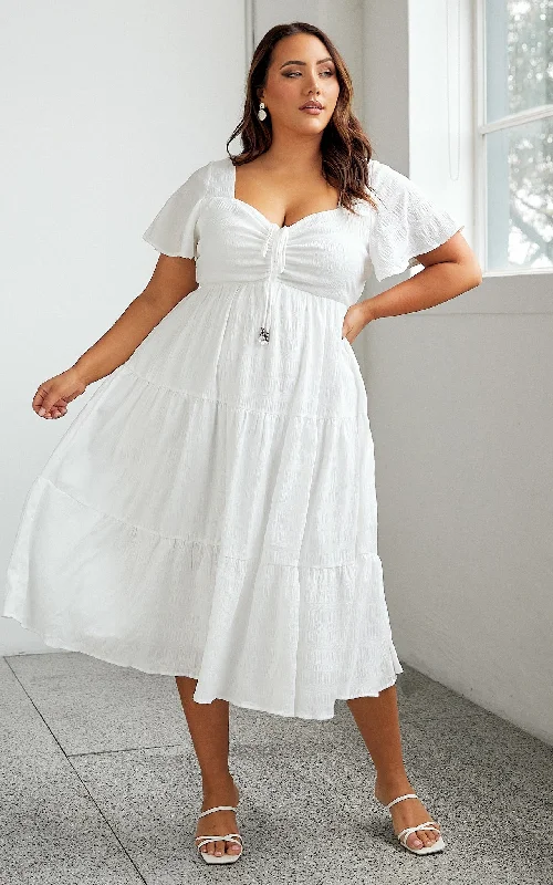 Minimalism Angelic Midi Dress - White