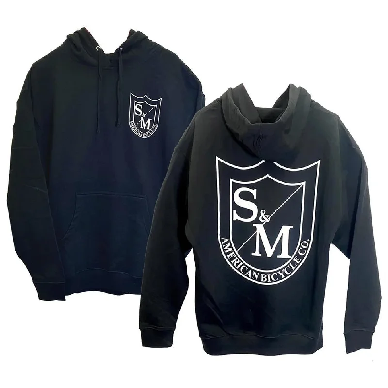 Sports outdoor style S&M Two Shield Hoodie - Black
