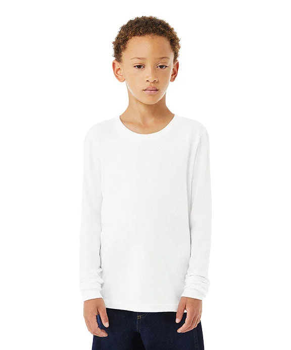 Advanced Design 3513Y - Bella + Canvas Youth Triblend Long-Sleeve T-Shirt | Solid White