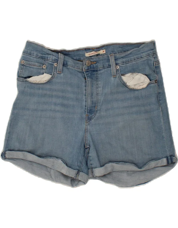 Trendy And Casual LEVI'S Womens Denim Shorts W31 Medium  Blue Cotton
