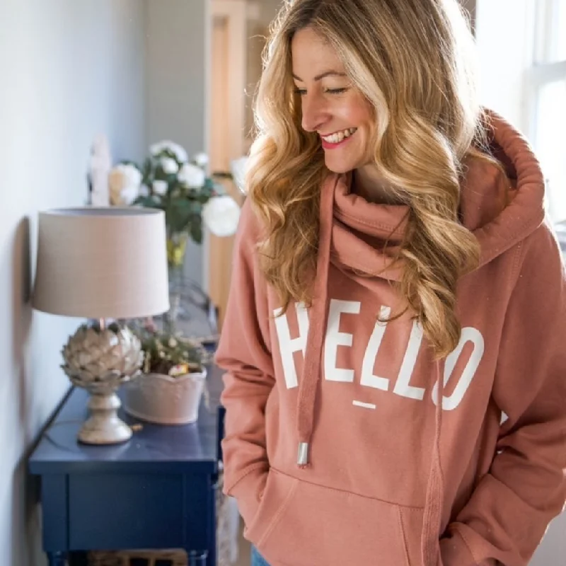Free and comfortable Rose Hello Cowl Neck Hoodie