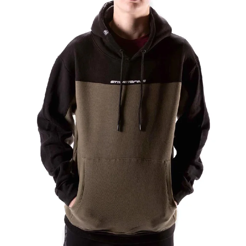 Classic Series Stay Strong Cut Off Hoodie - Black/Olive
