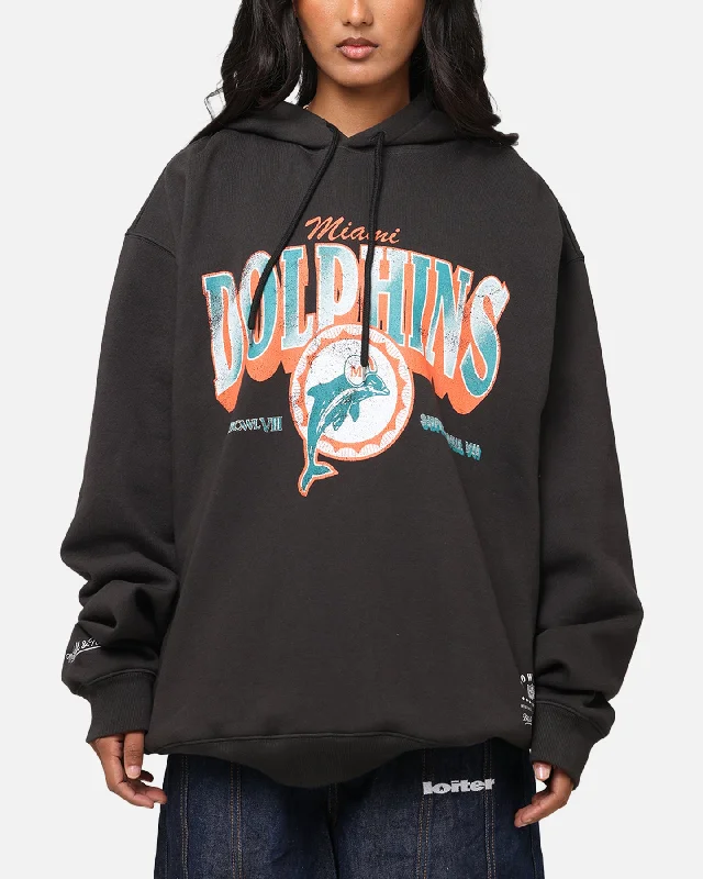 Exquisite Details Mitchell & Ness Miami Dolphins Arch Hoodie Faded Black