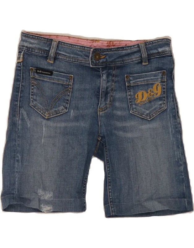 Printed pattern DOLCE & GABBANA Womens Denim Shorts W24 XS Blue Cotton