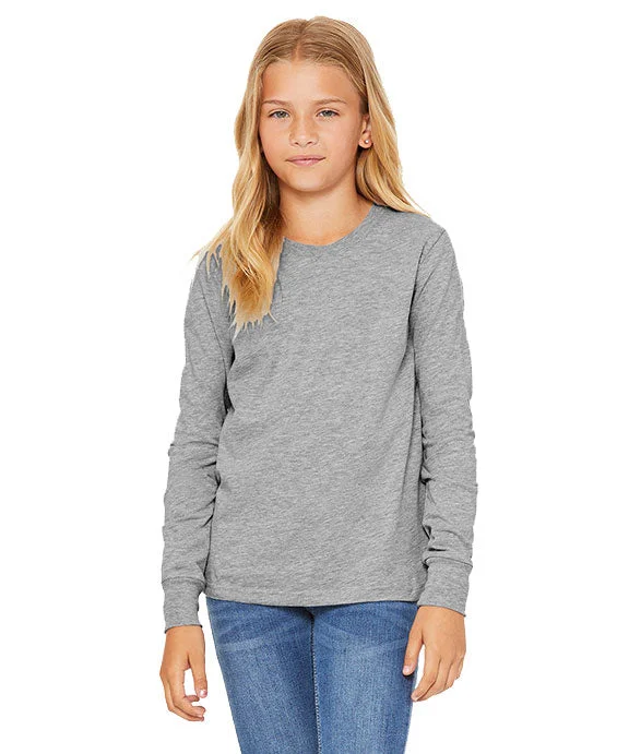 Daily Comfort 3501YCV - Bella + Canvas Youth Heather CVC Long-Sleeve T-Shirt | Athletic Heather