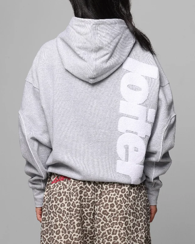 Must-have For Autumn And Winter Loiter Pin Line Premium Hoodie Grey Marle