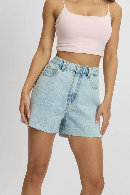 Sweet breath Denim Relaxed Short Long Line