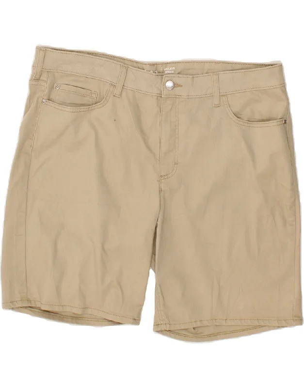 Fresh Wear LEE Womens Bermuda Regular Fit Mid Rise Casual Shorts US 22 3XL W44 Beige