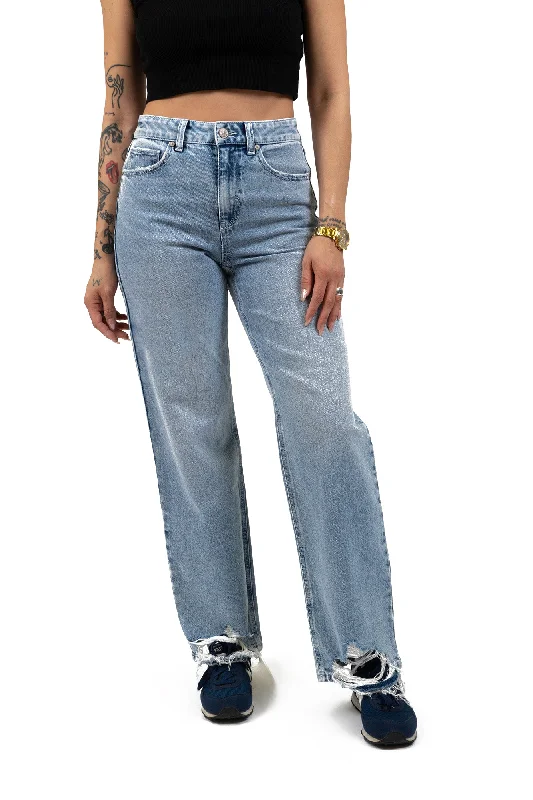 Fresh And Natural Super High Rise Wide Leg Jeans - Light Medium Indigo