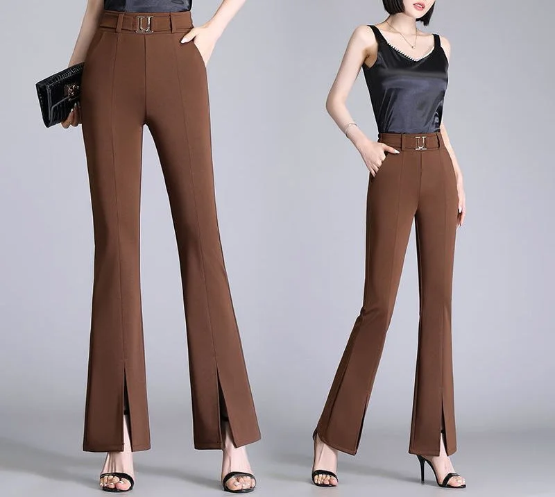 Effortless Elegance Women's High Waist Casual Wide And Long Cropped Pants