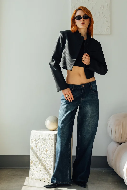 Casual And Casual Avery Low Rise Baggy Jeans - Vintage Blue Black