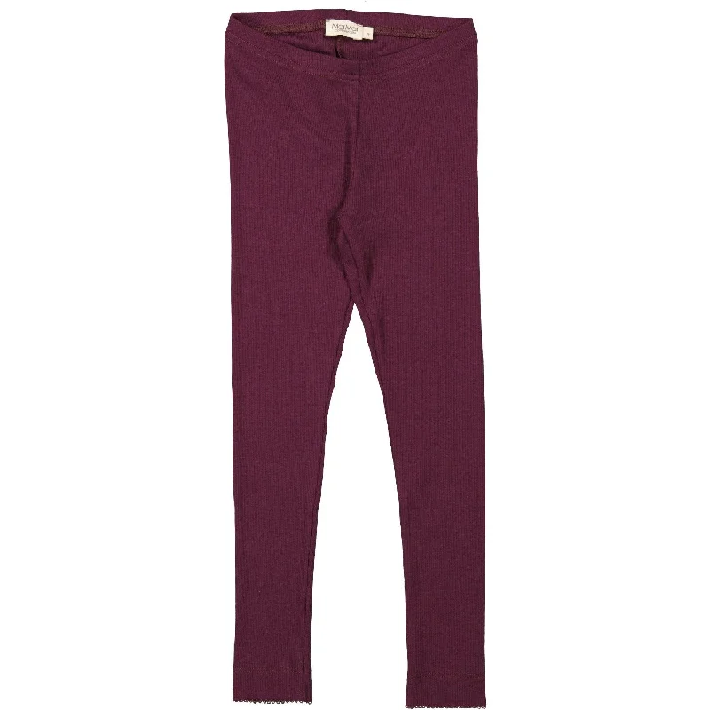 Soft Clothing MarMar Modal Fine Rib Deep Mulberry Leg Leggings
