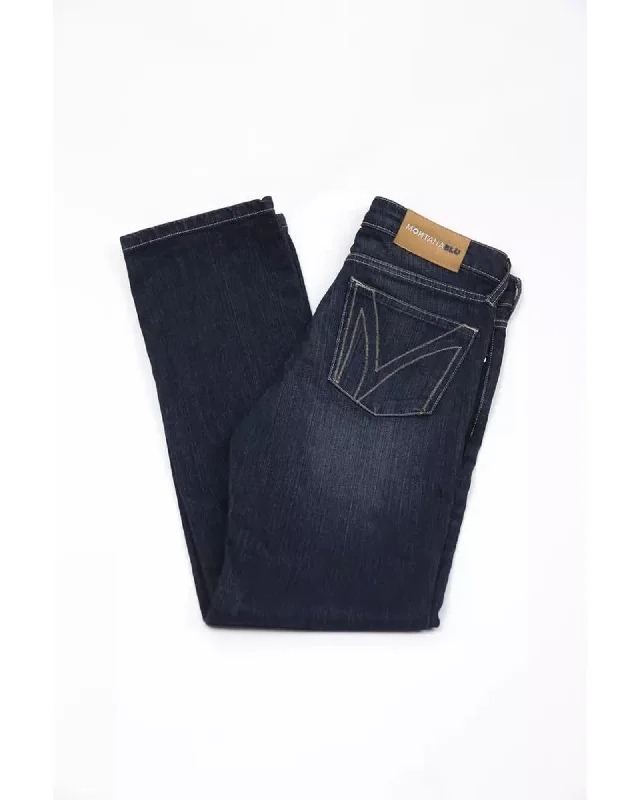 Sports Comfort Style Montana Blu Women's Blue Cotton Jeans & Pant - W30 US