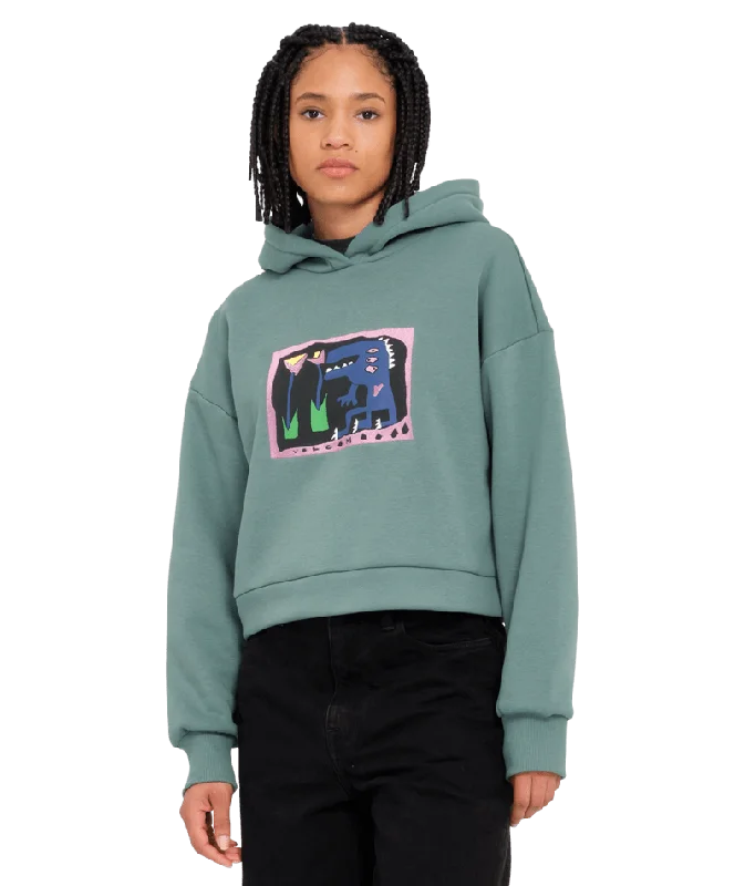 Simple Matching Longo Hoodie in Sea Green
