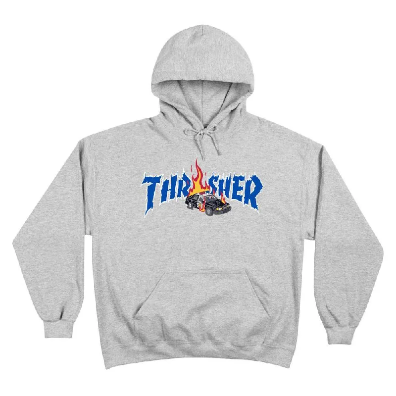 Comfortable And Cold-proof Thrasher Cop Car Hoodie - Grey