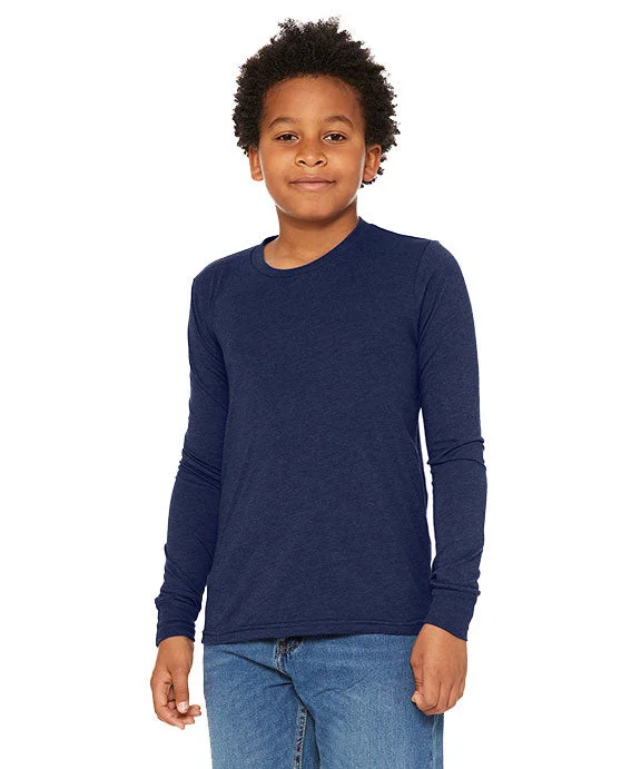 Free Design 3513Y - Bella + Canvas Youth Triblend Long-Sleeve T-Shirt | Navy