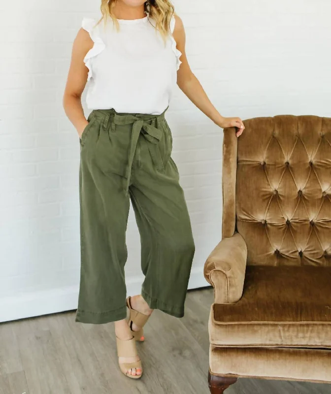 Cozy Pants Amandine Paperbag Pants In Olive