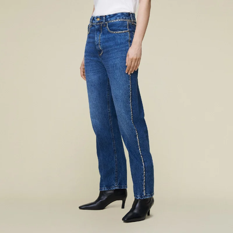 Free And Comfortable Dana Jackson Rivet - Mid Rise Straight Fit