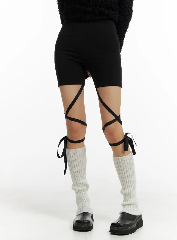 Sports Trend Bowknot Detail Biker Shorts CM406