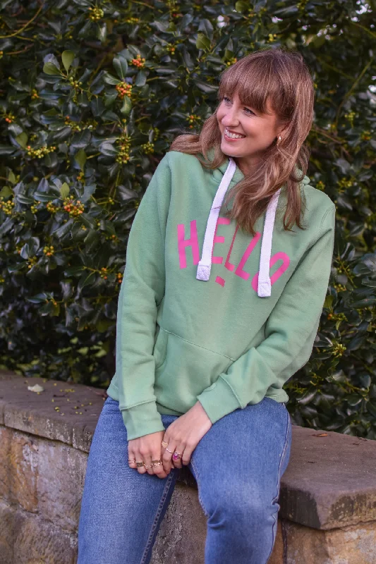 High-end Design Luxe - Bright Pea Hello Hoodie